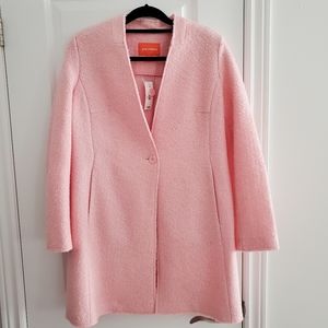NWT Joe Fresh pink boucle frock coat, size medium